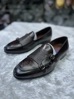 Double Strap Monk Franco Barnetti Loafers _Black