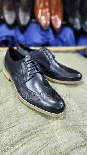 Men's Leather Oxford Boots-Black