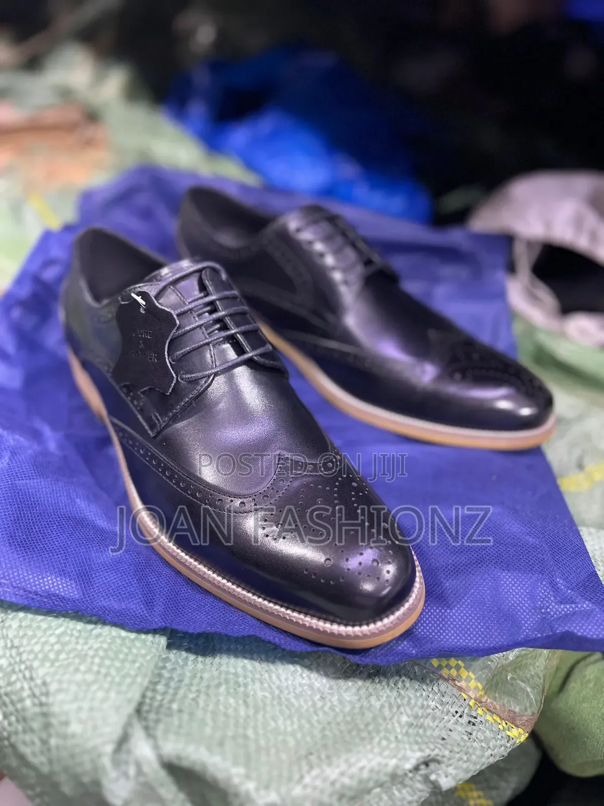 Men's Leather Oxford Boots-Black