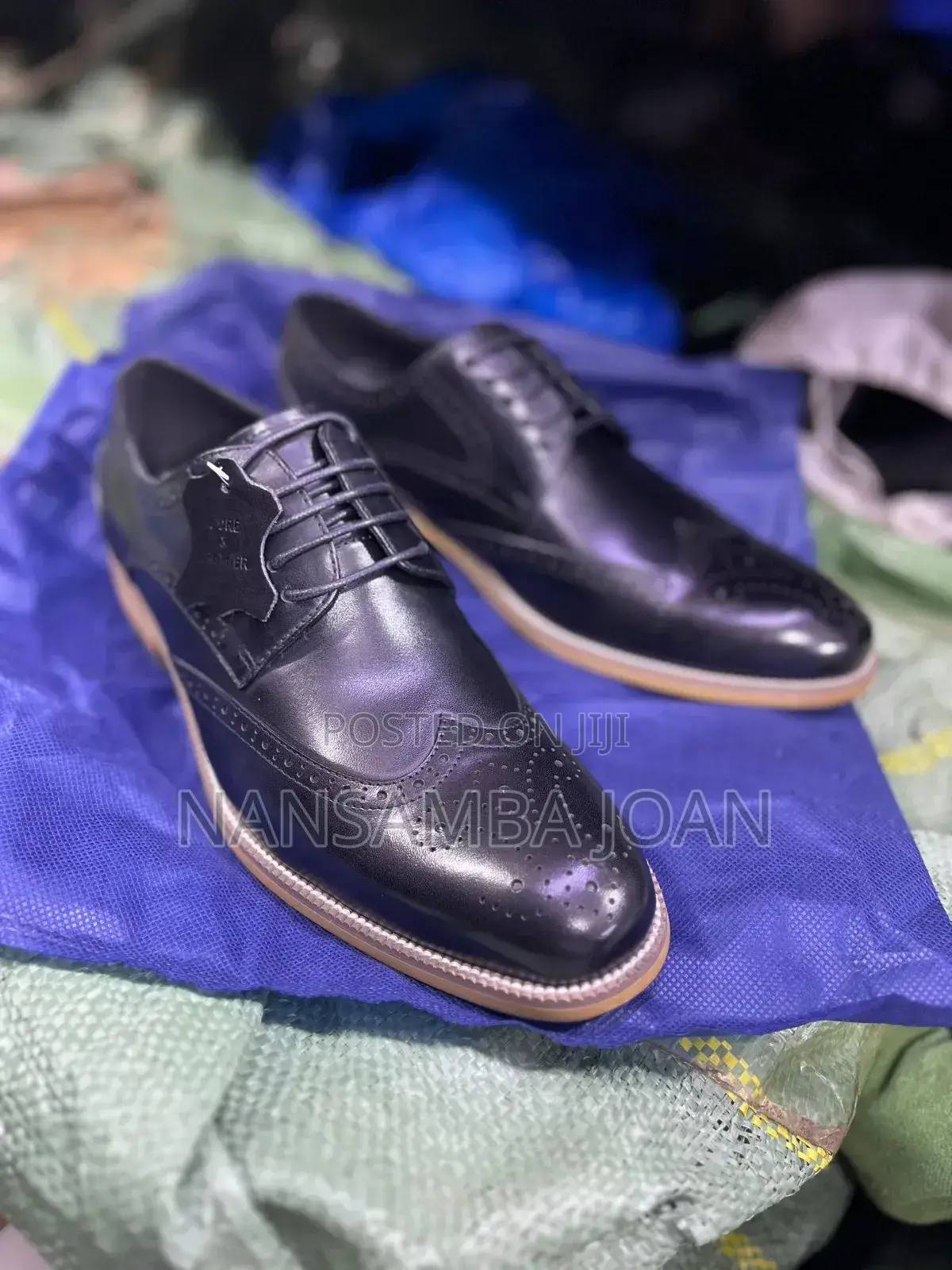 Men's Leather Oxford Boots-Black