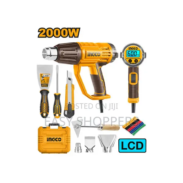 Ingco 2000w Electric Heat Gun in Case With Accessories