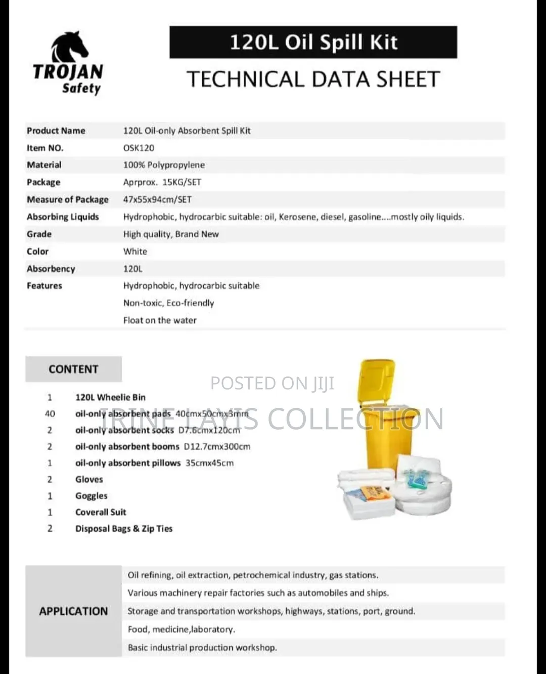 30 Gallons Oil Spill Kits [120 Litres]