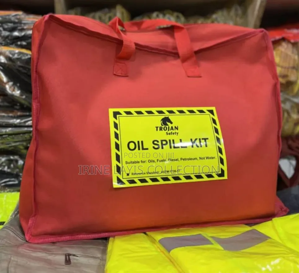 Red Industrial Oil Spill Kit Bag.
