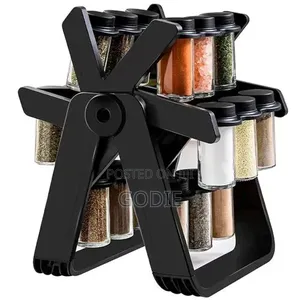 Spice Rack Set, 360°Rotating Ferris Wheel Seasoning Organizer