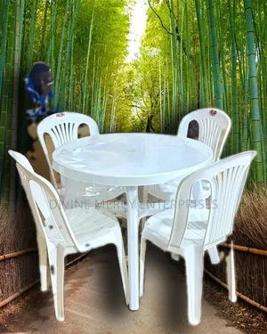 White Round Table and Chairs Set
