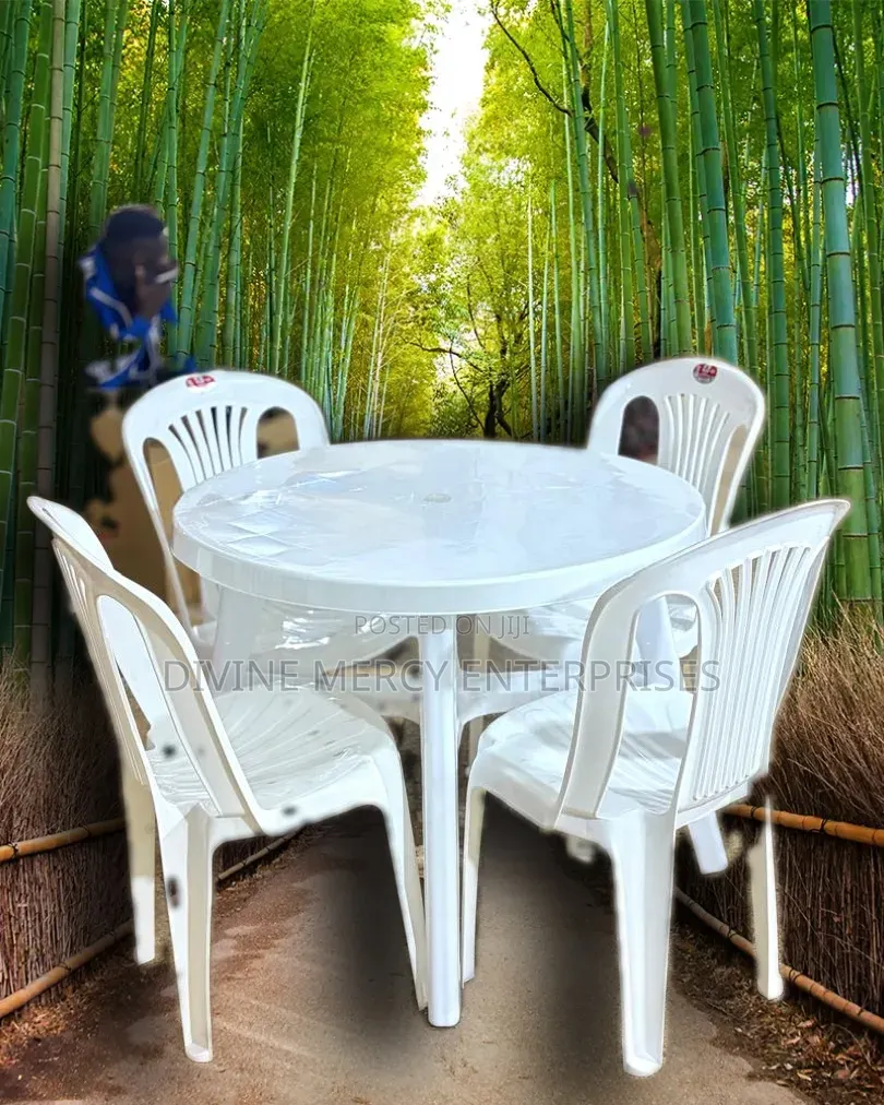 White Round Table and Chairs Set