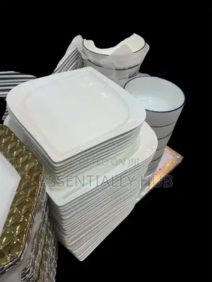 Set of Food Plates Luxury Style and Ceramic White Dinner Plates