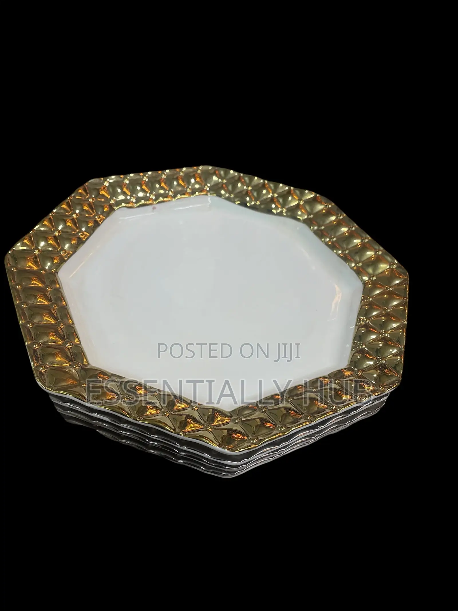 Gold and White Ceramic Dinner Plates