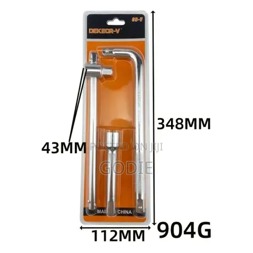 1/2" Drive L-Handle With Extension Bar