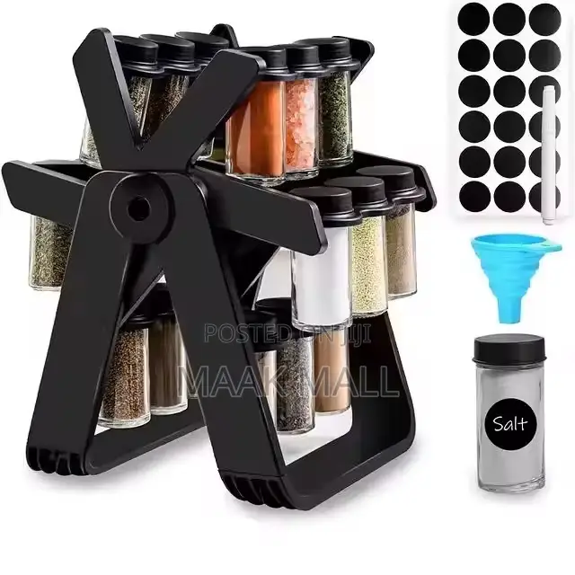 Rotating 18pcs Carousel Jar Spice Rack
