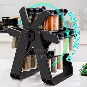 Rotating 18pcs Carousel Jar Spice Rack