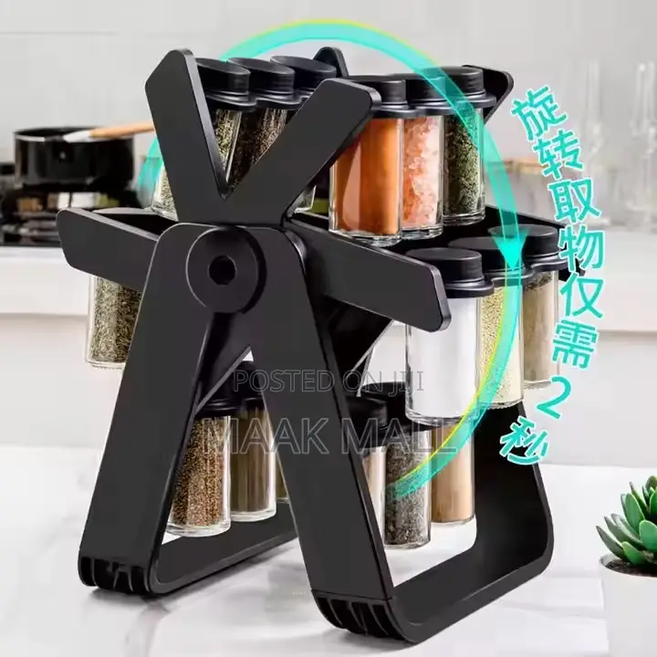 Rotating 18pcs Carousel Jar Spice Rack
