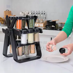 Rotating 18pcs Carousel Jar Spice Rack