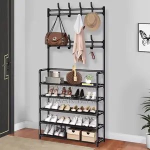 Black Shoe ,Coat And Hat Rack