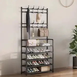 Black Shoe ,Coat And Hat Rack
