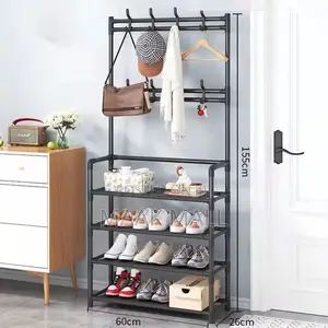 Black Shoe ,Coat And Hat Rack