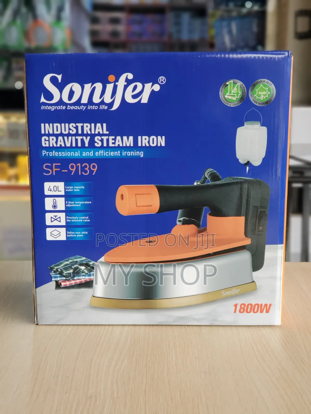 Industrial Gravity Steam Iron - Heavy Duty for Tailors Laundry