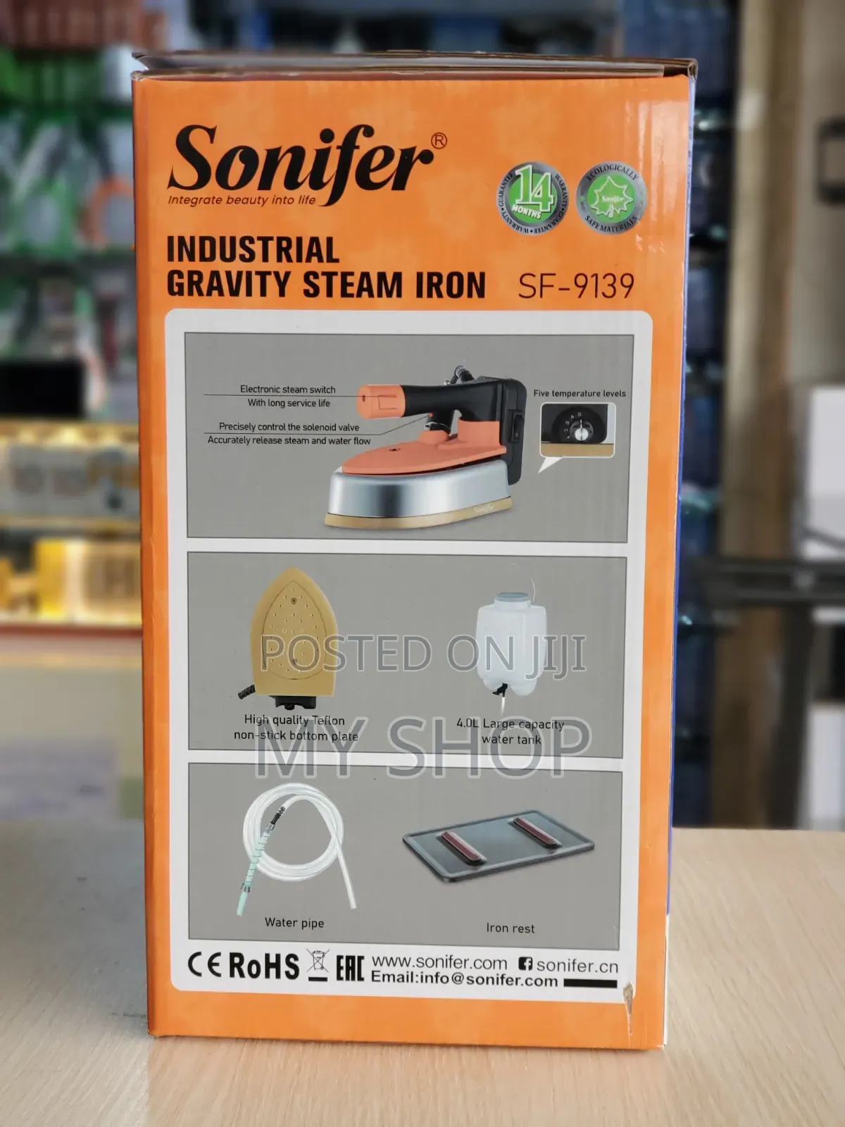 Industrial Gravity Steam Iron - Heavy Duty for Tailors Laundry