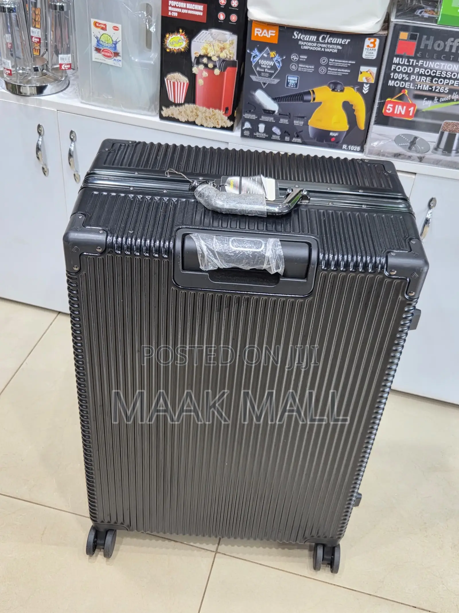 Black 3 Piece Non Zipper Aluminum Travel Suitcase