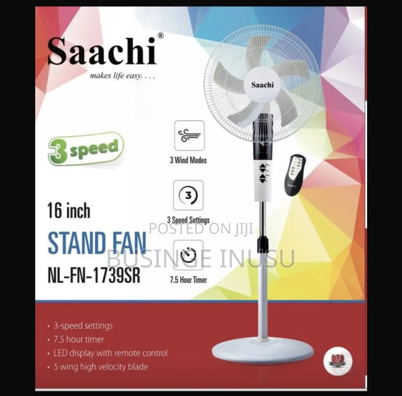 Brand New Saachi Stand Fan Available