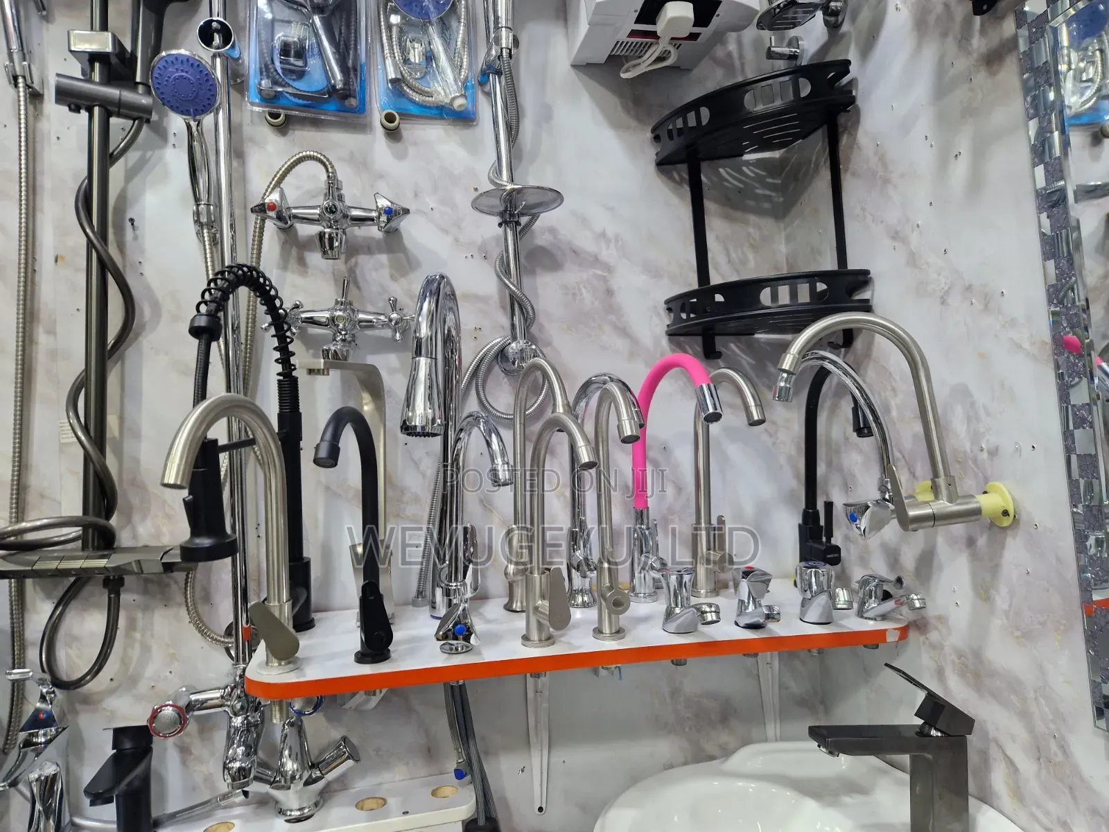 Shower Head and Sinks and Toilets