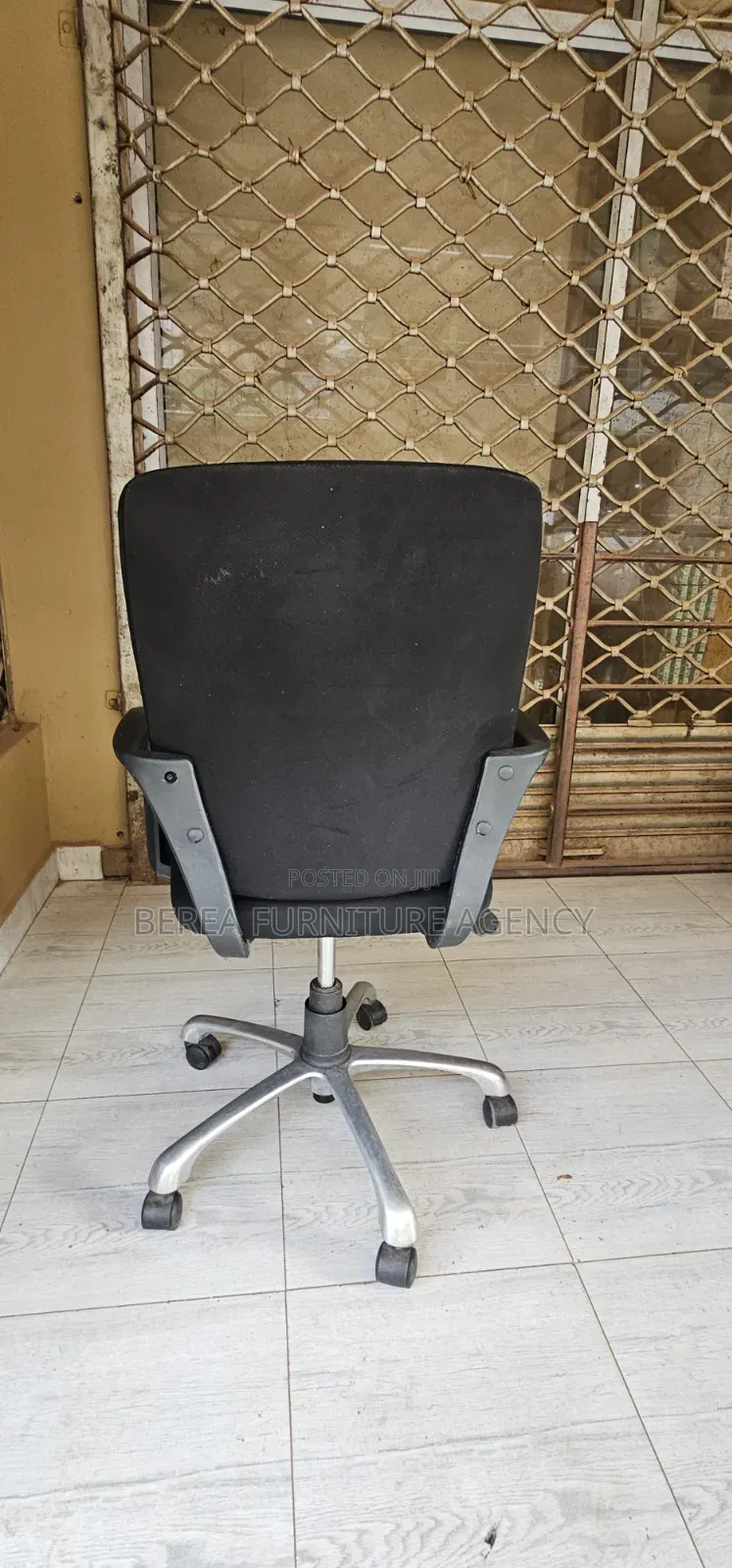 Simple Pure Black Fabric Chair