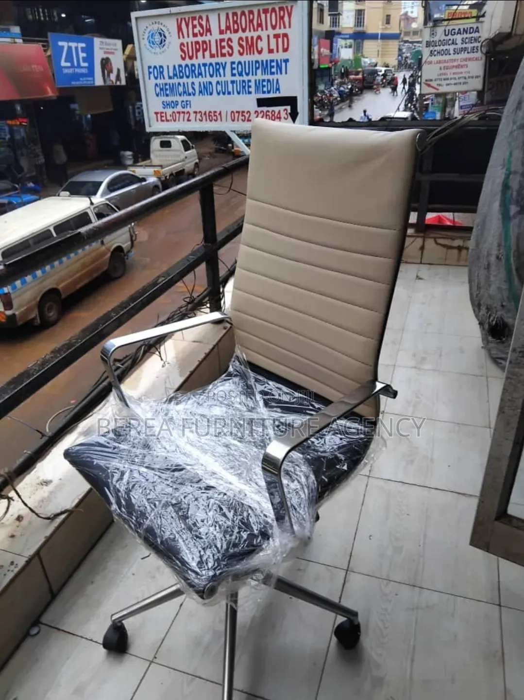 Cram Black Leather Office Chair