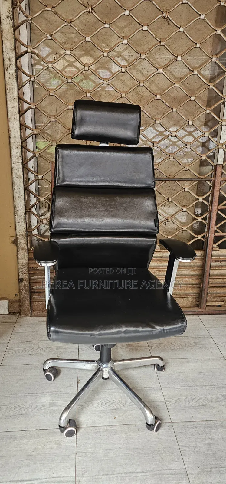 Adjustable, Recliner Armrests Strong Leather Chair With Headrest
