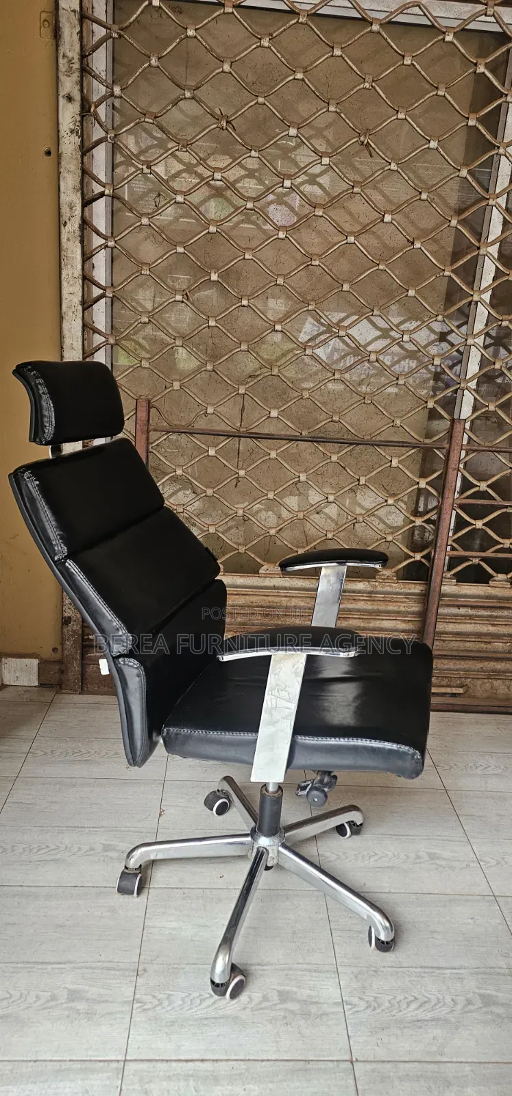 Adjustable, Recliner Armrests Strong Leather Chair With Headrest