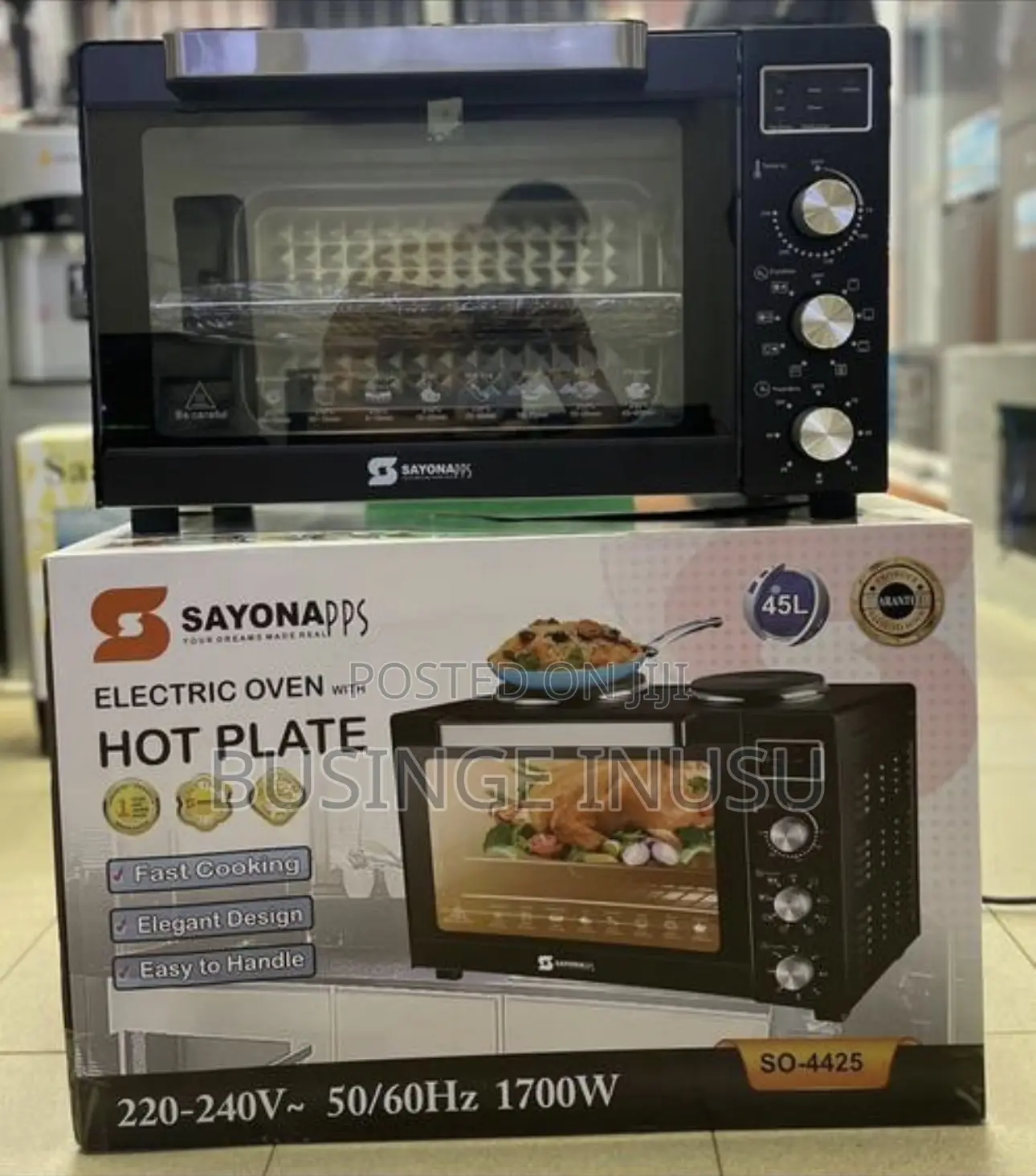 Brand New Sayona 45l Electric Oven With Hot Plate Available