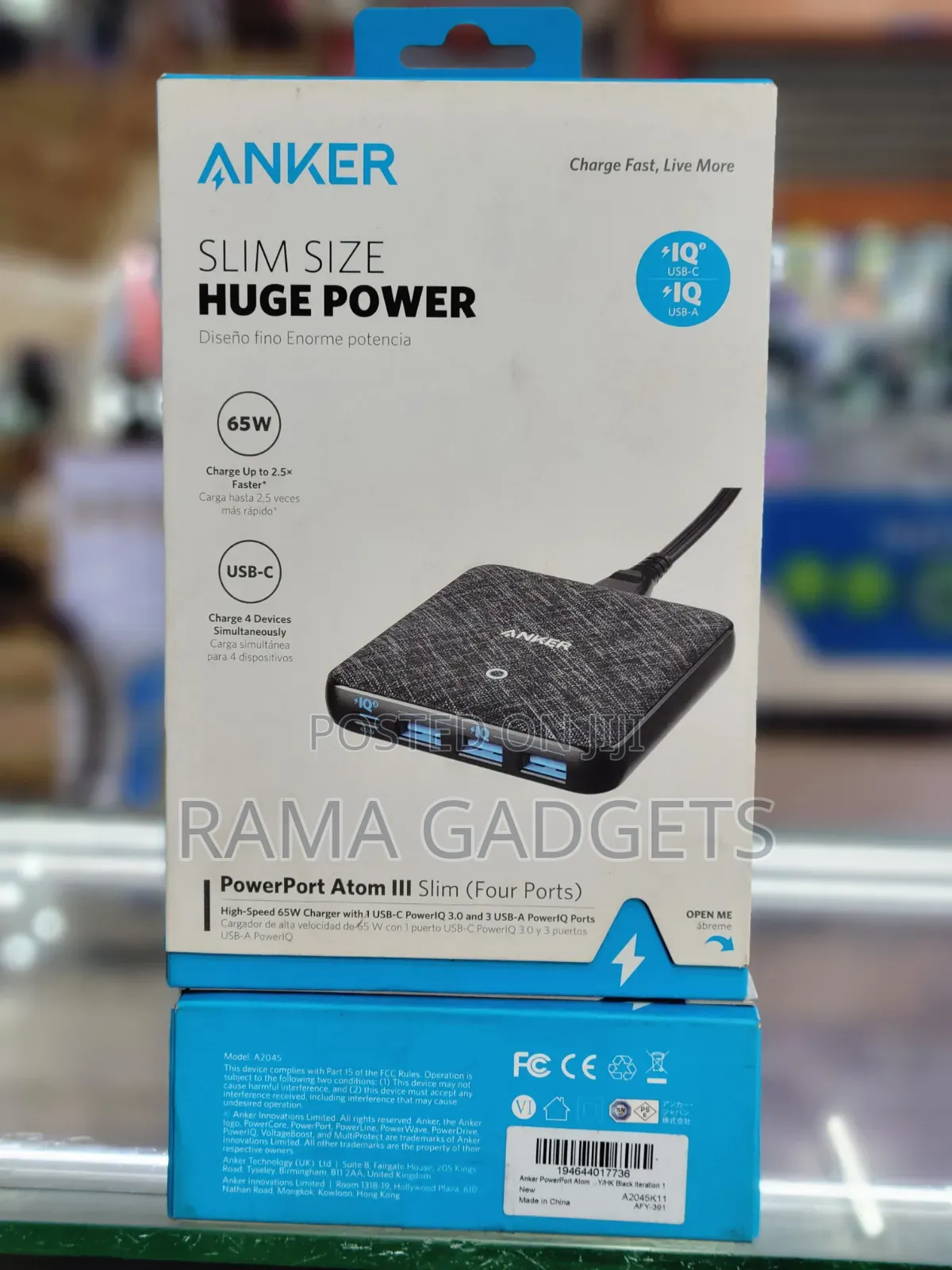 Anker Powerport Atom Iii Slim (Four Ports) Charger.