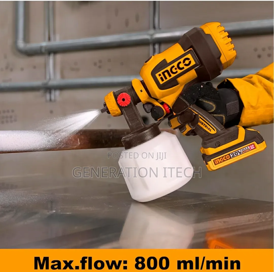 Ingco 20v Cordless Spray Gun 120din-S, 800ml/ Min, With Battery
