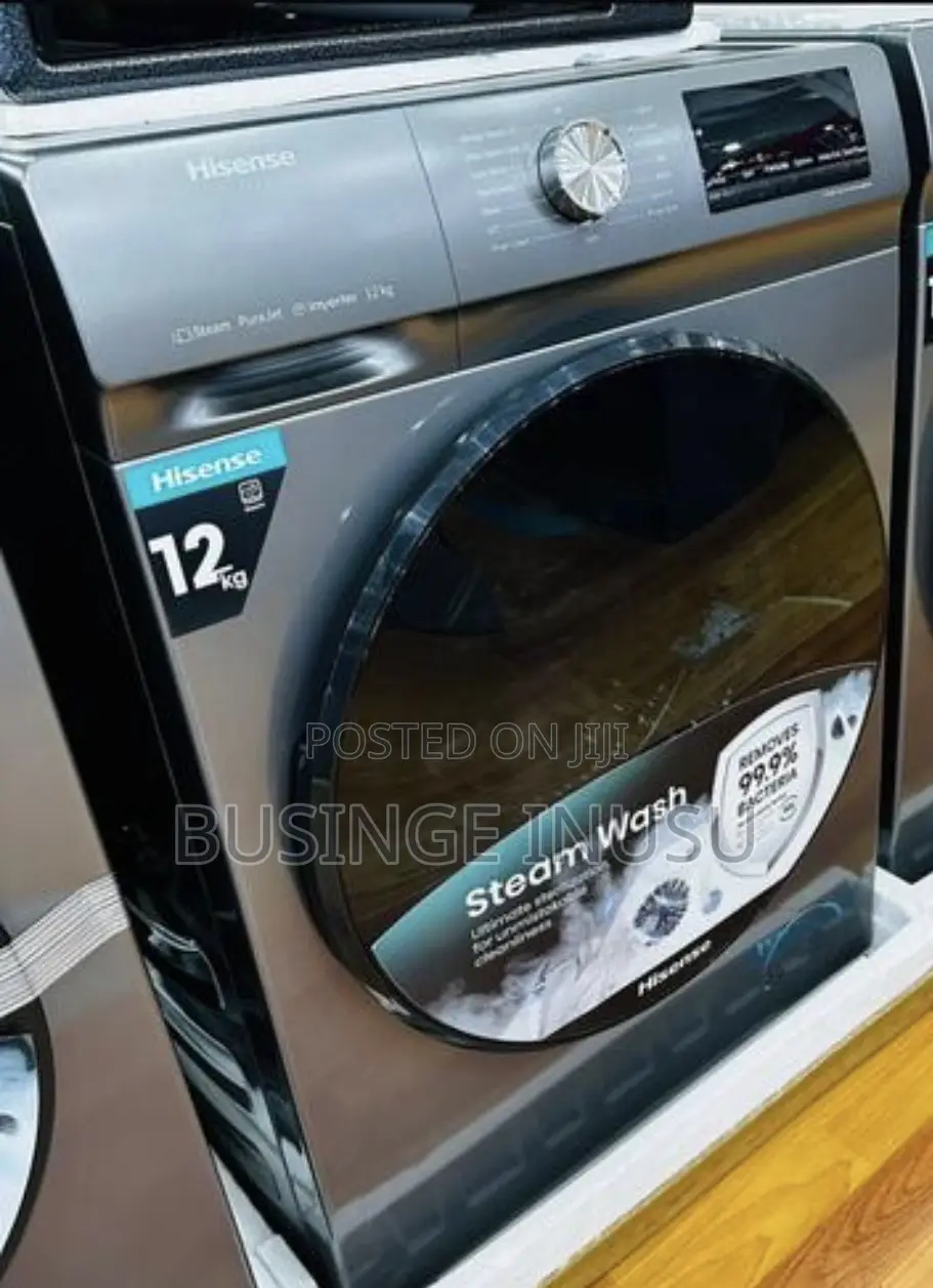 Brand New Hisense 12kgs Front Loader Washing Machines Available