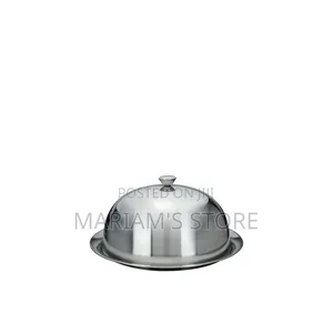 Stainless Steel Cloche Food Cover Dome Serving Dish With Platter Set
