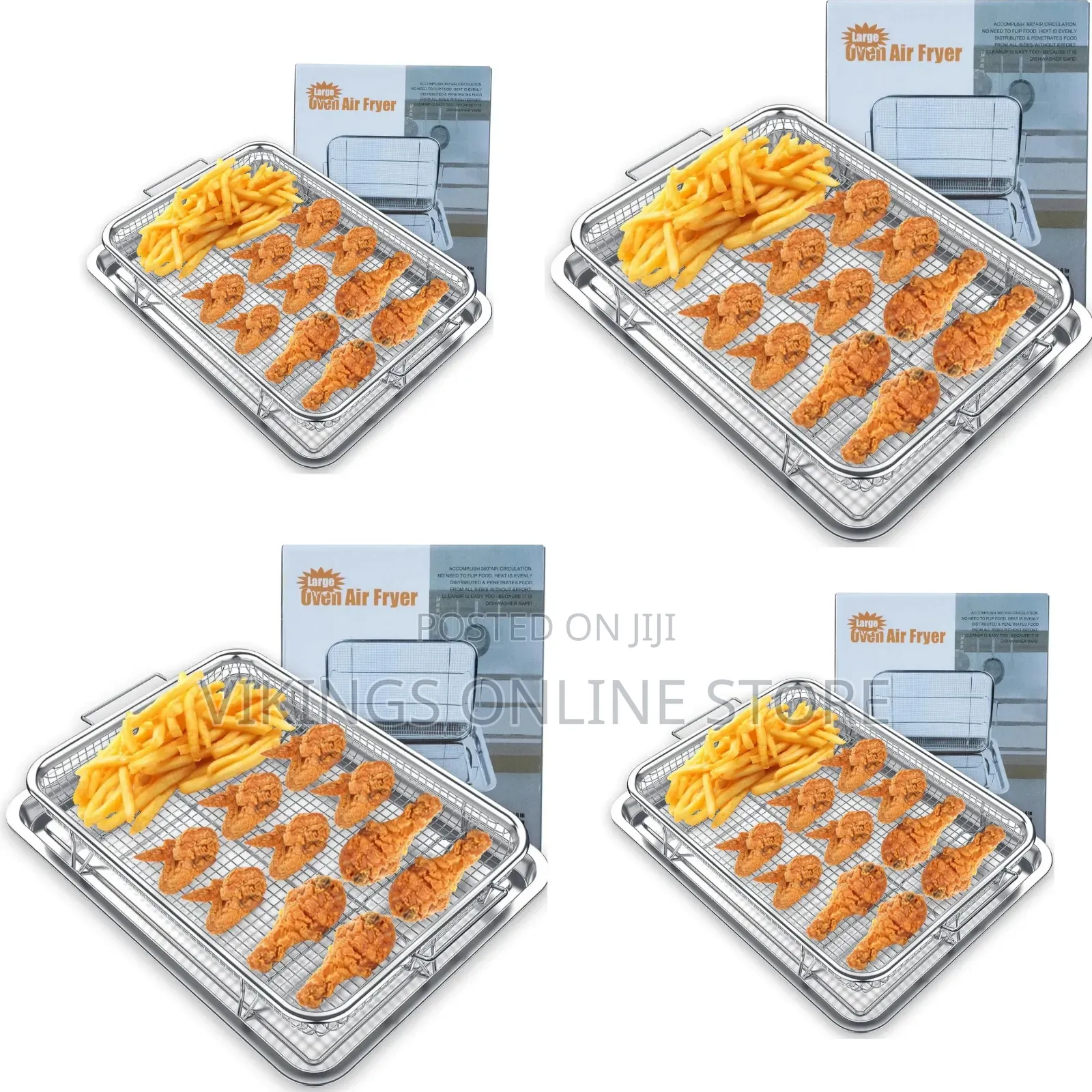 Stainless Steel Oven Air Fryers Basket and Tray Set