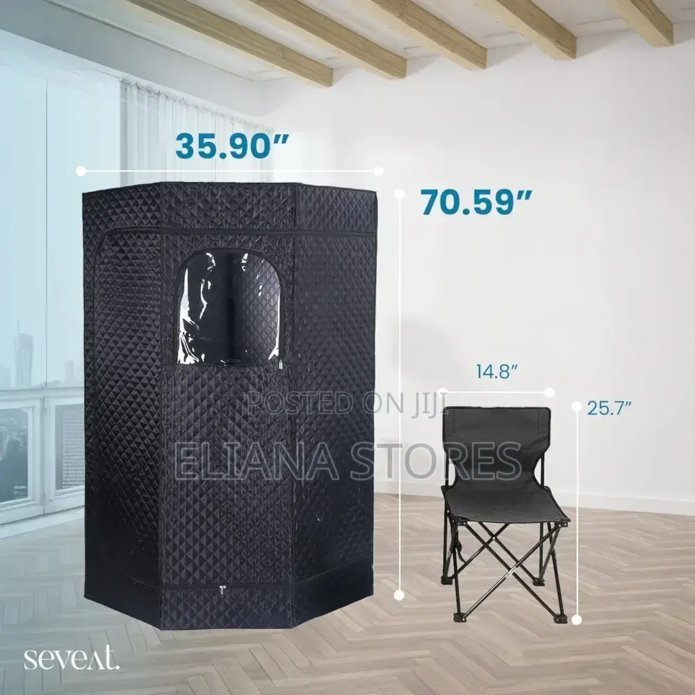 Assembled Portable Home Sauna Steam Box With a Chair