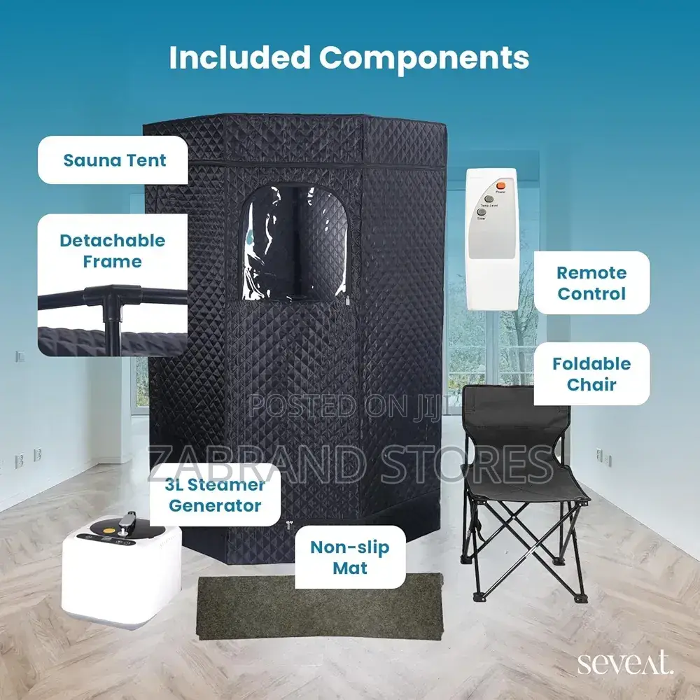 Assembled Portable Home Sauna Steam Box With a Chair