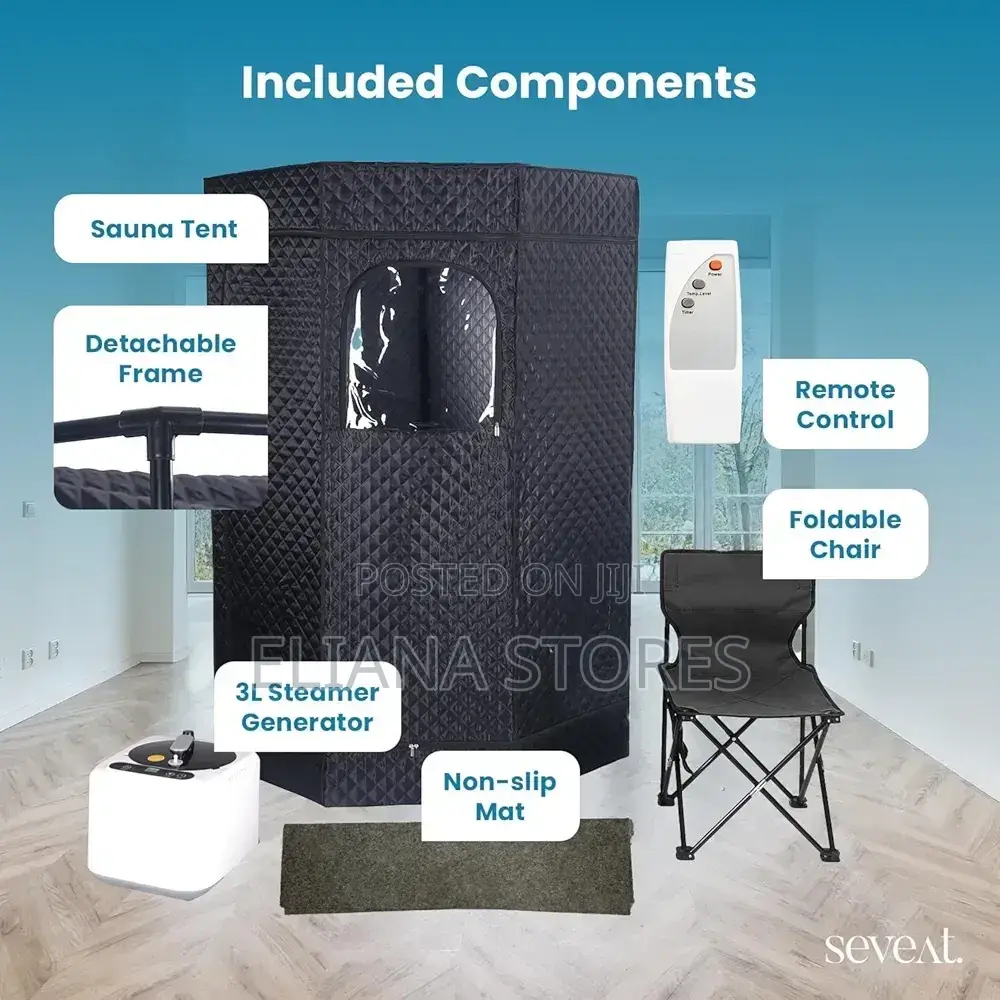 Assembled Portable Home Sauna Steam Box With a Chair