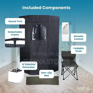 Assembled Portable Home Sauna Steam Box With a Chair