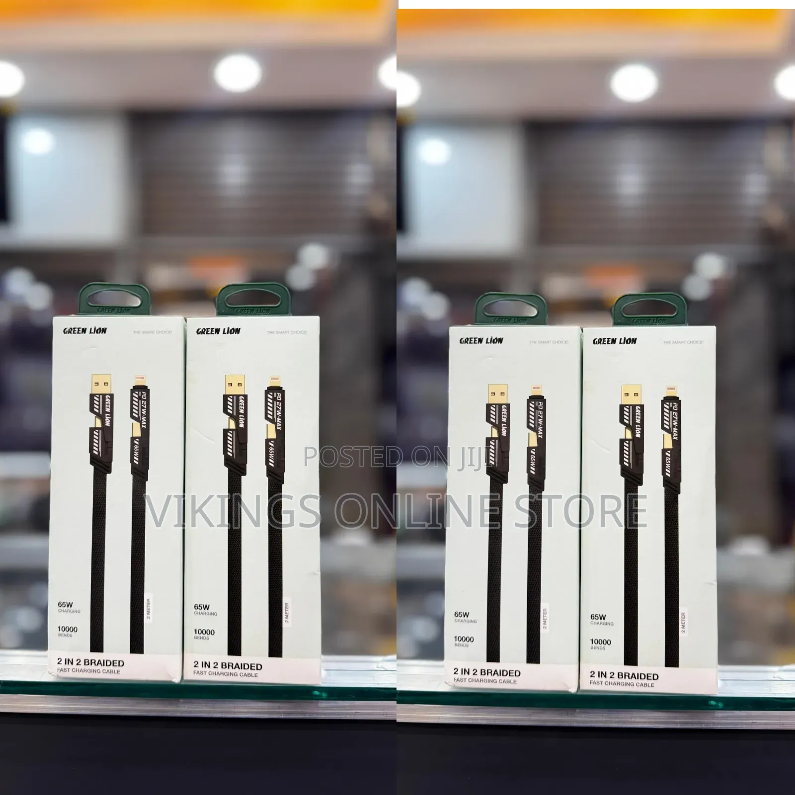 Green Lion 2-in-2 Braided Fast Charging Cable