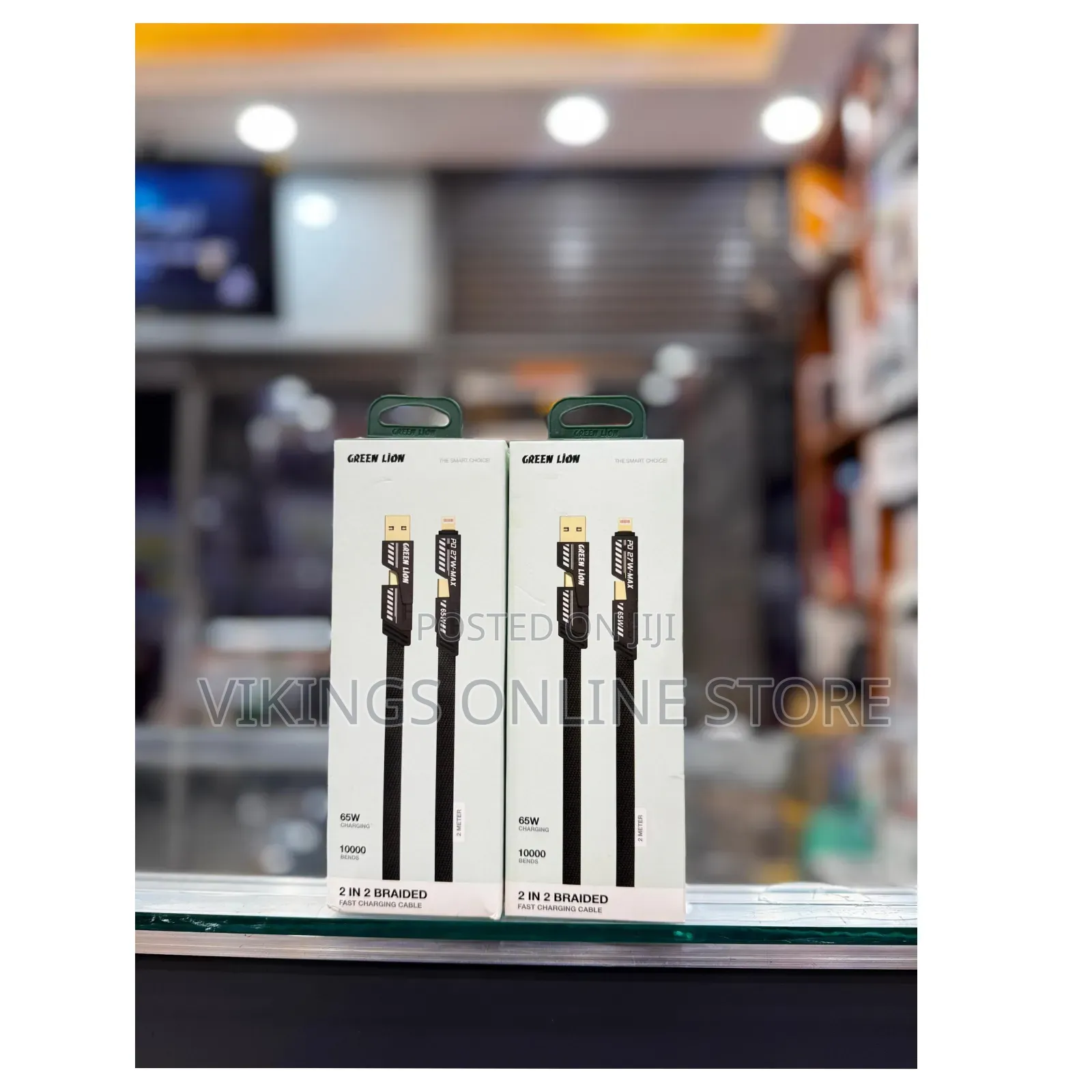 Green Lion 2-in-2 Braided Fast Charging Cable