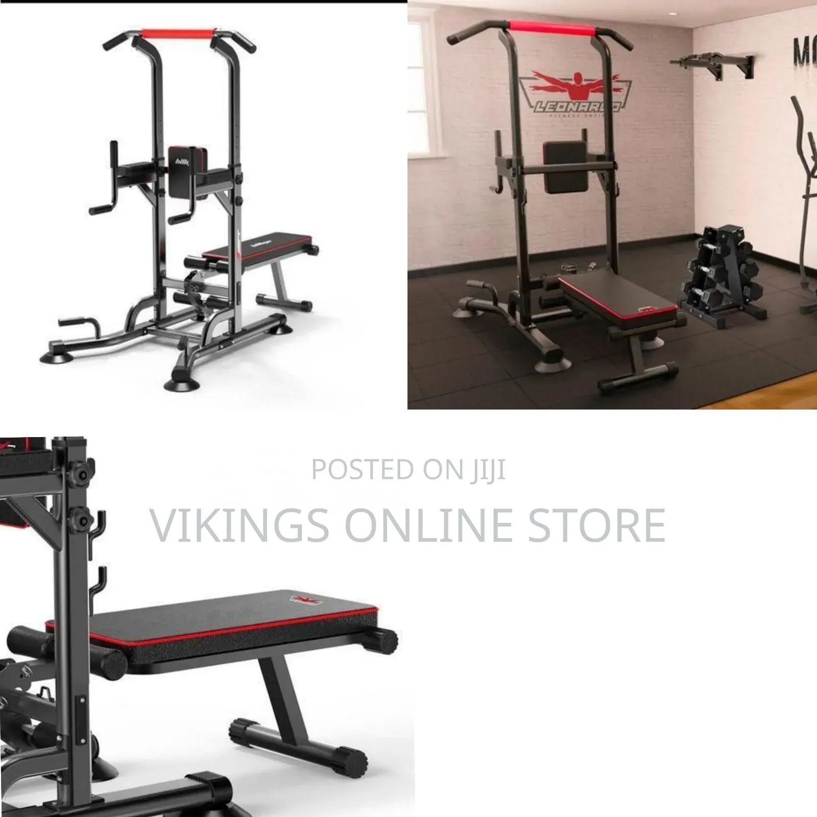 Multi-Functional Power Tower With Adjustable Weight Bench - Multicolor