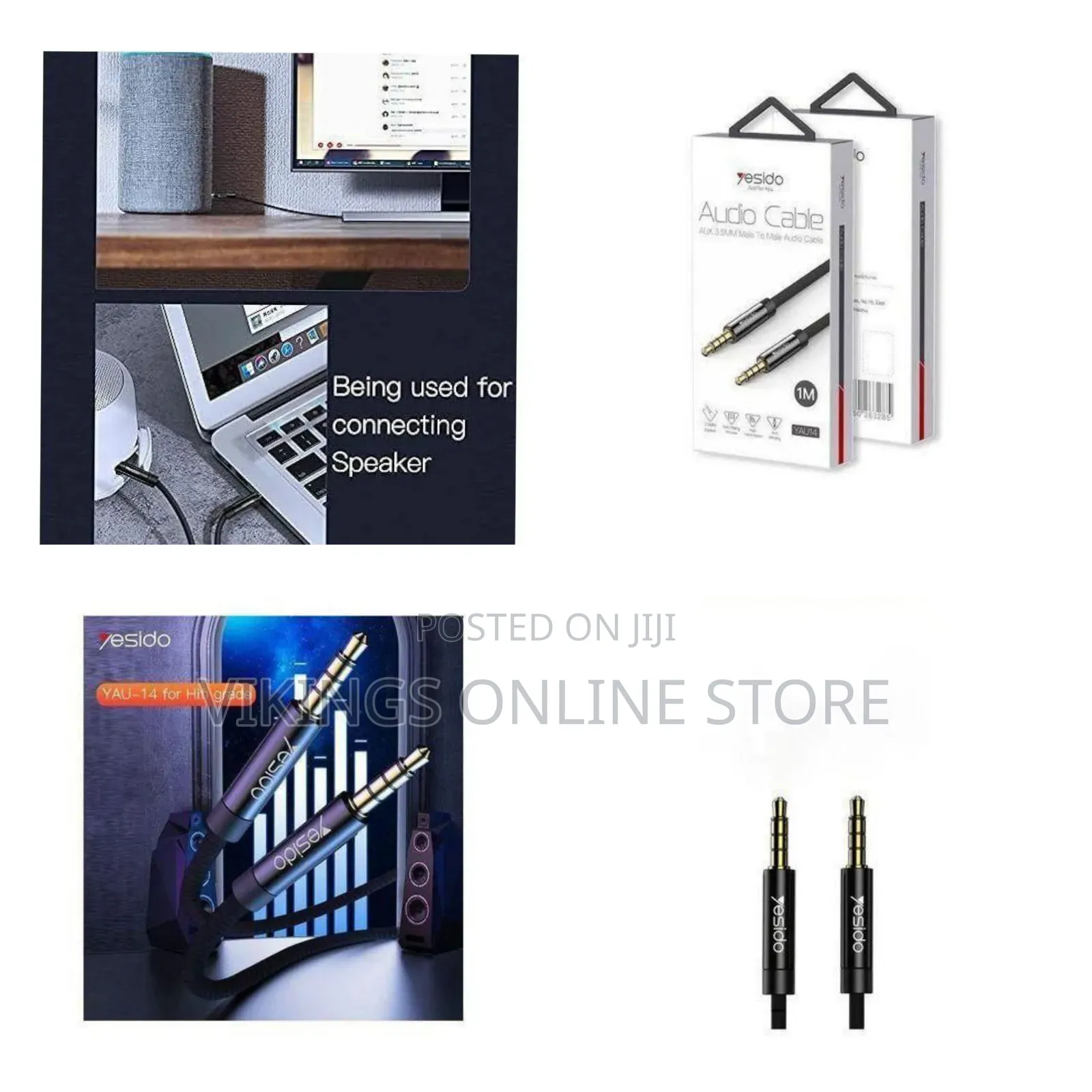 Yesido Premium 3.5mm Male to Male Auxiliary Audio Cable - Multicolor