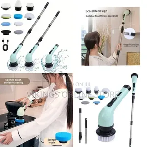Versatile Electric Spin Scrubber With Extension Arm - Multicolor