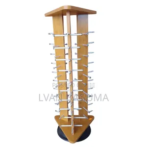 Triangluar Wood Sunglasses Display Stand - Holds 30 Glasses, 360°