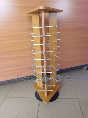 Triangluar Wood Sunglasses Display Stand - Holds 30 Glasses, 360°