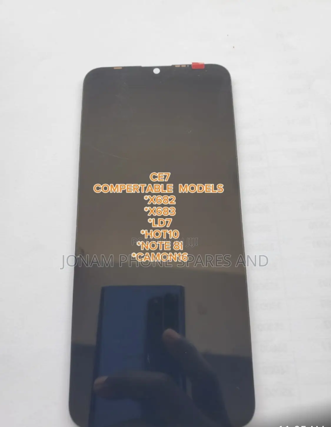 Tecno Ce7 Spark 6, Camon 16, Note 18iscreen