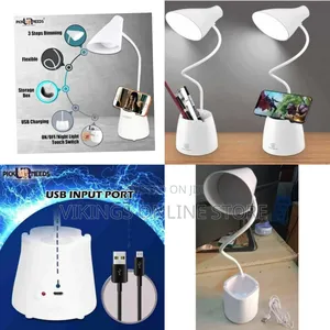 2in1 Touch Operated Desktop Lamp With Pen or Phone Holder - Multicolor