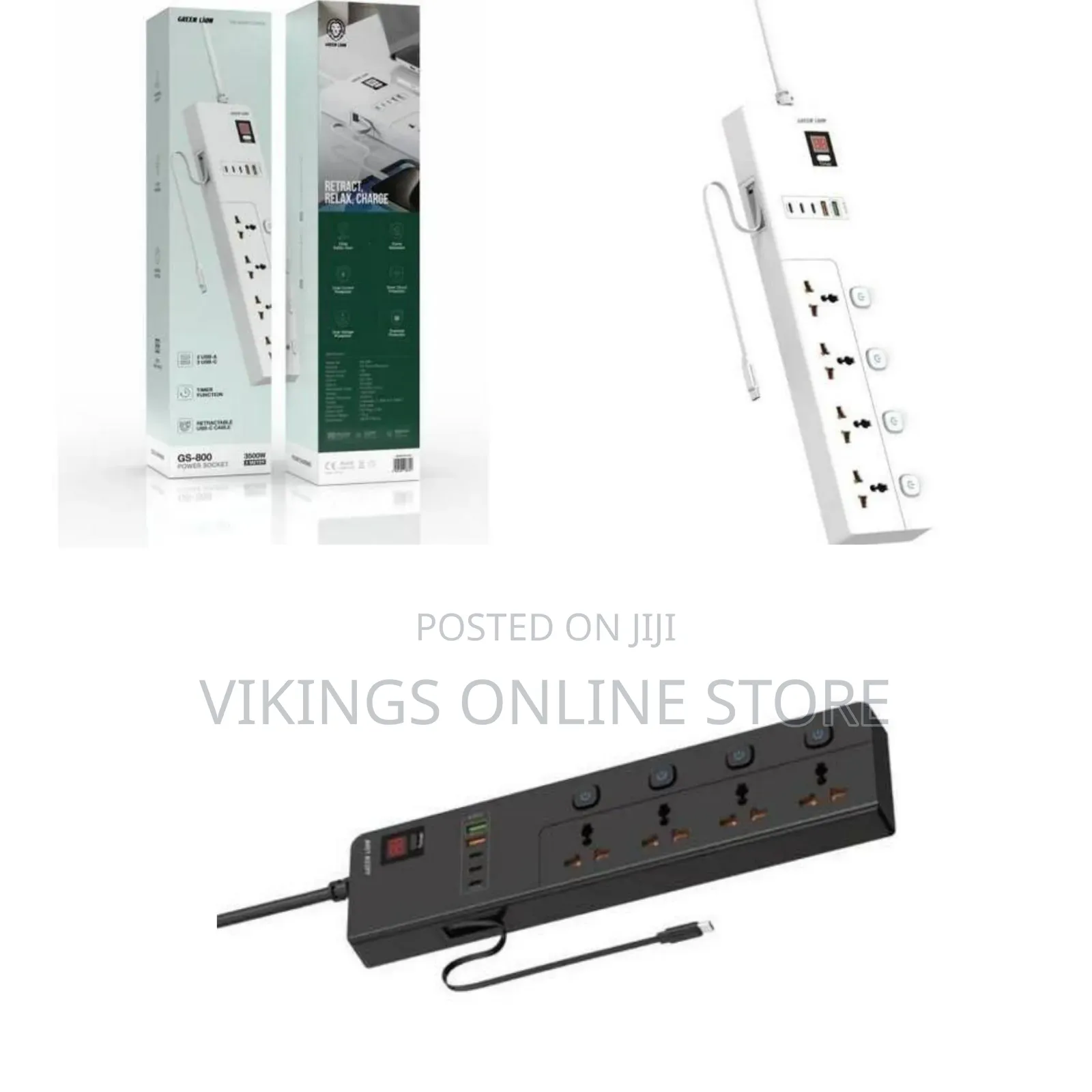 Green Lion Universal Power Strip With Usb Charging Ports and a Digital