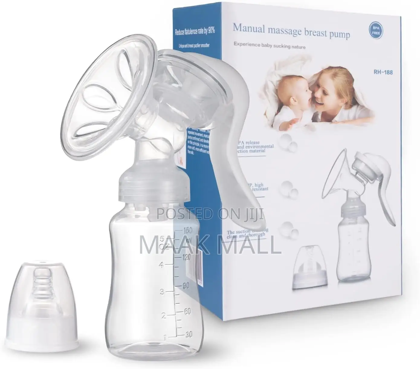 Manual Breast Pump, Adjustable Suction Silicone Hand Pump